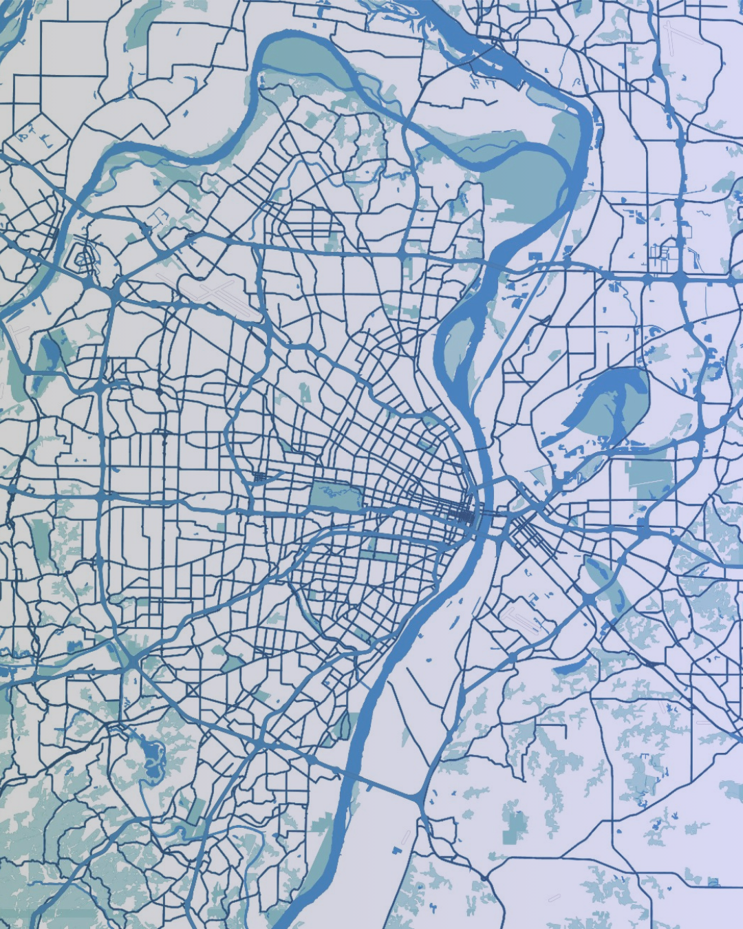 Map of St. Louis Missouri